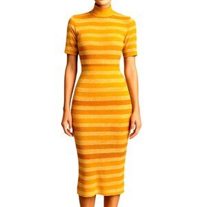 Hendy Top & Skirt Small Knit Metallic Shimmer Short Sleeve Bodycon Stretchy